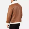 Francis B-3 Brown Leather Bomber Jacket Gallery 1