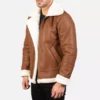 Francis B-3 Brown Leather Bomber Jacket Gallery 4