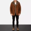 Furlong Brown Suede Leather Coat Gallery 5