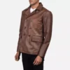 Mr. Bailey Brown Leather Naval Peacoat Gallery 5