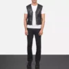 Brandon Black Leather Vest Gallery 1