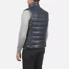 Reeves Blue Leather Puffer Vest Gallery 2